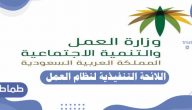 اللائحة التنفيذية لنظام العمل وملحقاتها بالمملكة العربية السعودية