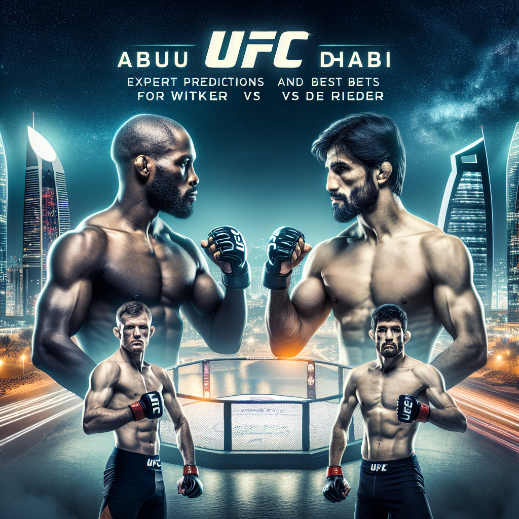 UFC أبوظبي: توقعات الخبراء وأفضل الرهانات لمواجهة ويتكر ضد دي ريدر