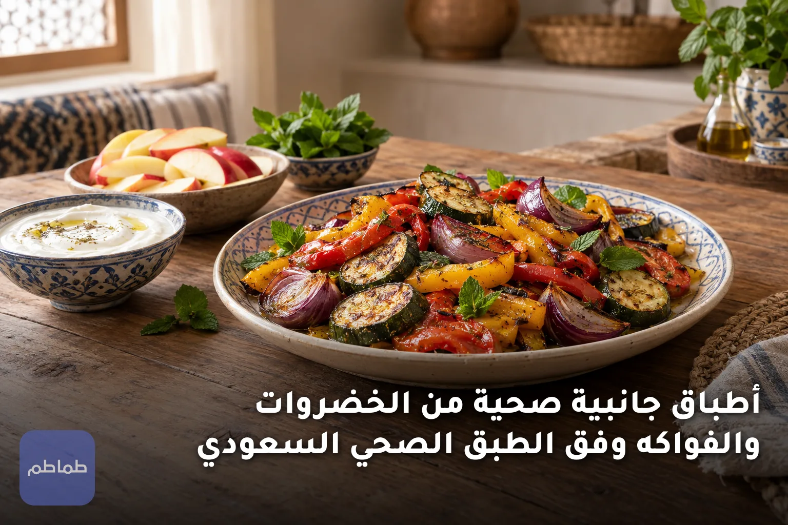 أطباق جانبية صحية من الخضروات والفواكه وفق الطبق الصحي السعودي