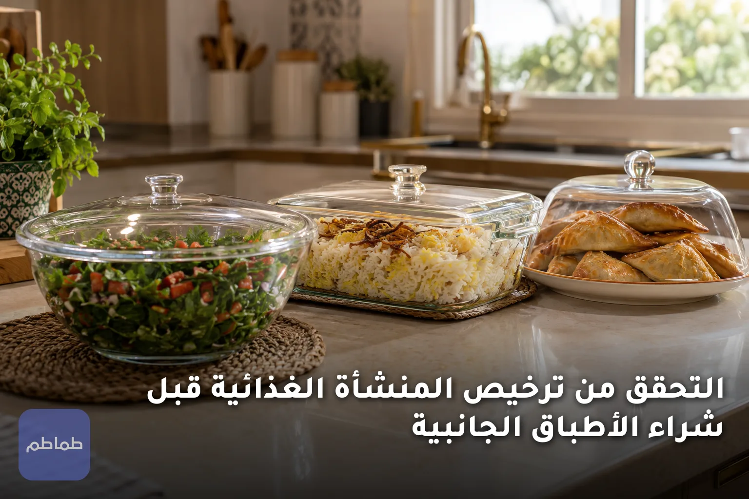 التحقق من ترخيص المنشأة الغذائية قبل شراء الأطباق الجانبية